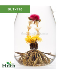 BLT-110 Handmade Flavor Flower Blooming Tea Ball with white calendula jasmine gomphrena globosa